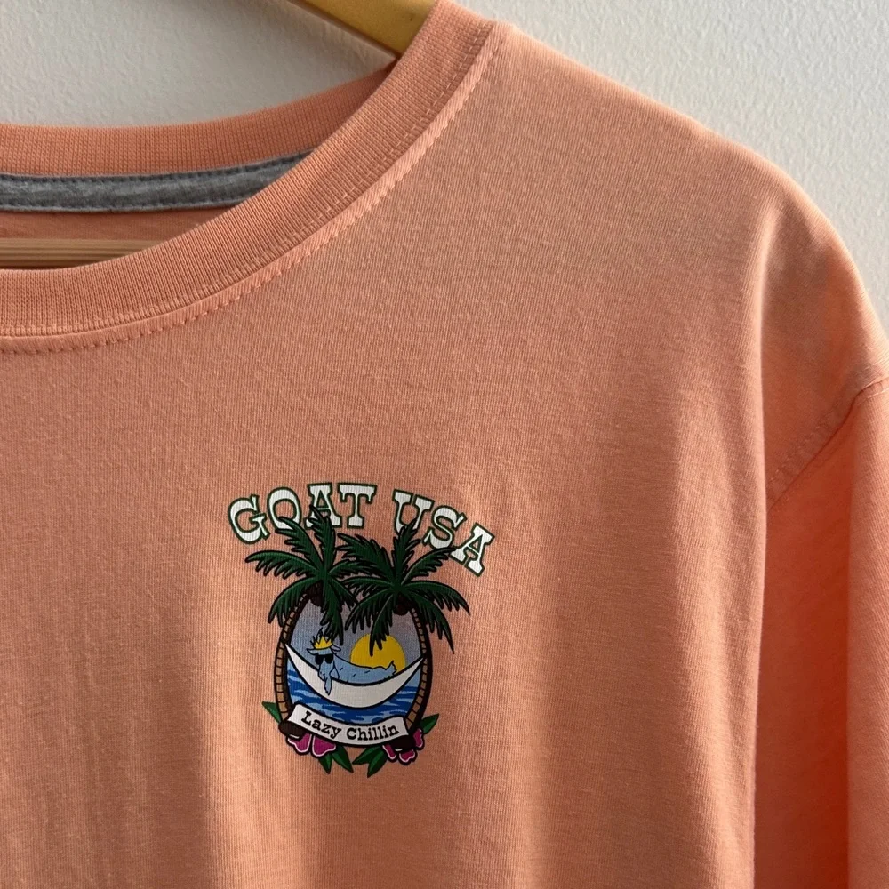 GOAT USA Peach Lazy Chillin' T-Shirt, M - Picture 3 of 5